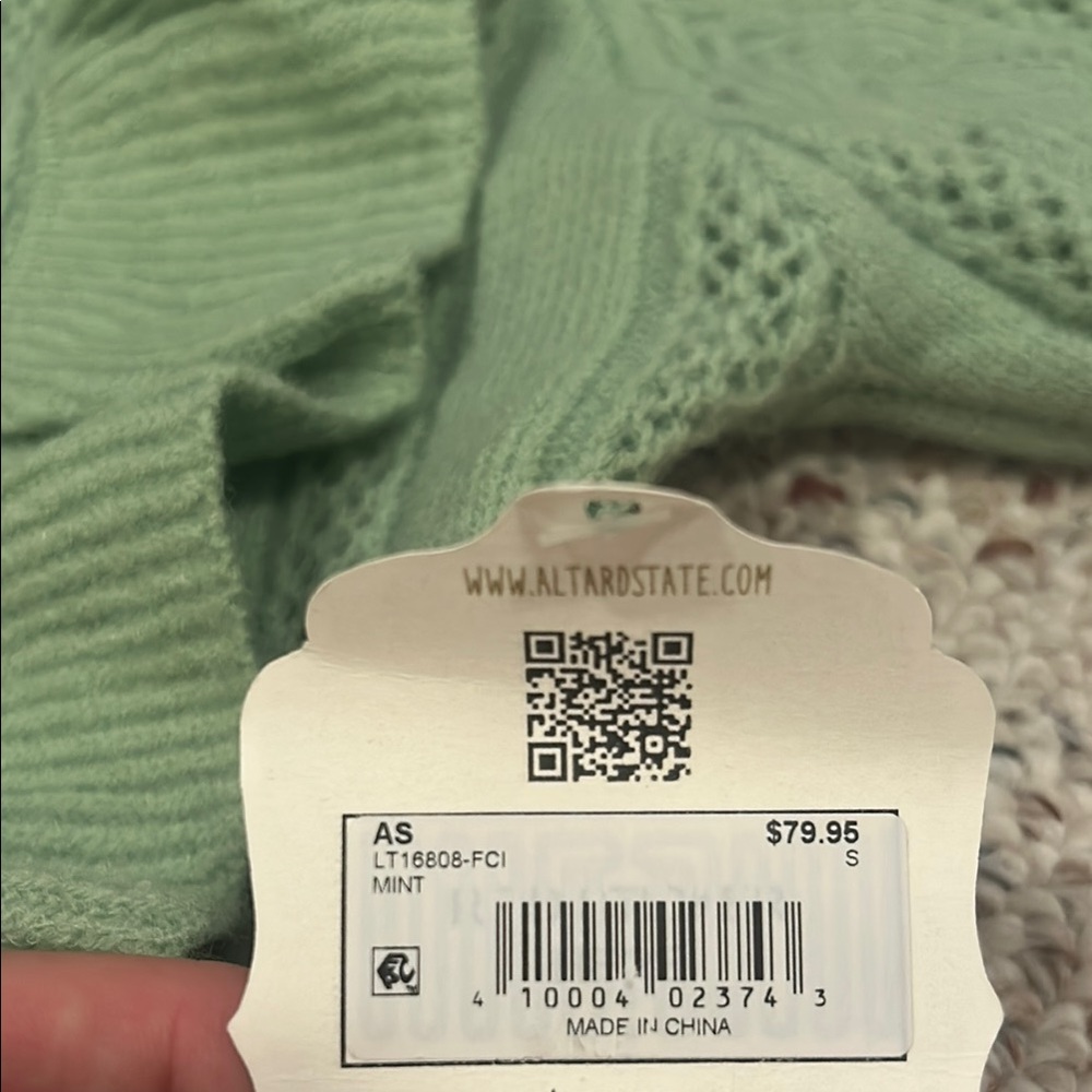 Altar'd State Green Ruffled Cardigan Sweater - Picture 4 of 5